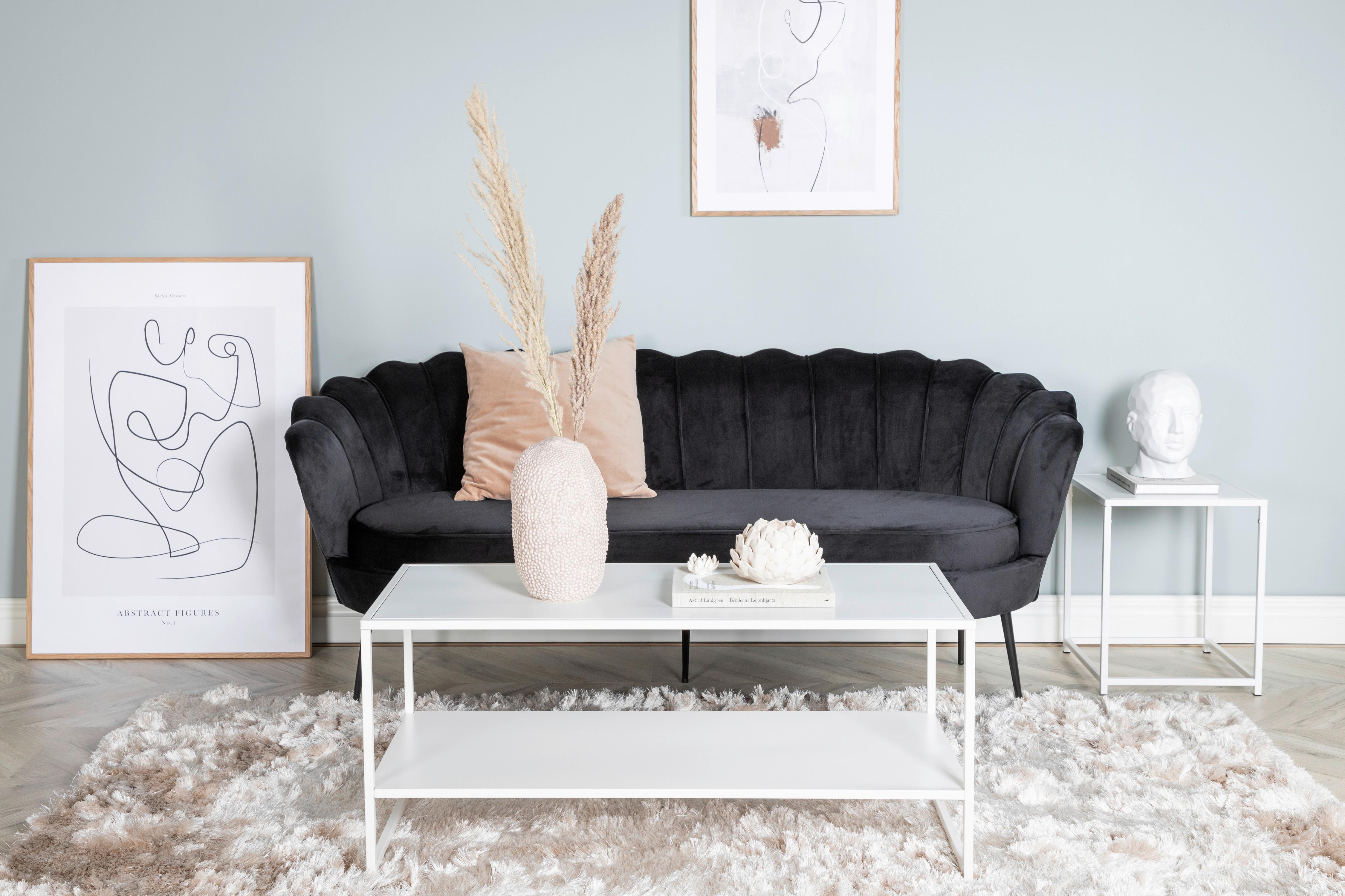 2-sitzer-sofa Calais - Schwarz, Design, Textil/Metall (180/78.5/78cm) - Livetastic