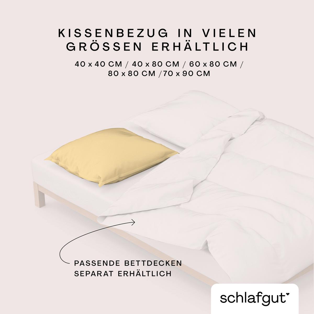 Kopfpolsterbezug Woven Satin - Hellgelb, Basics, Textil (70/90cm) - Schlafgut