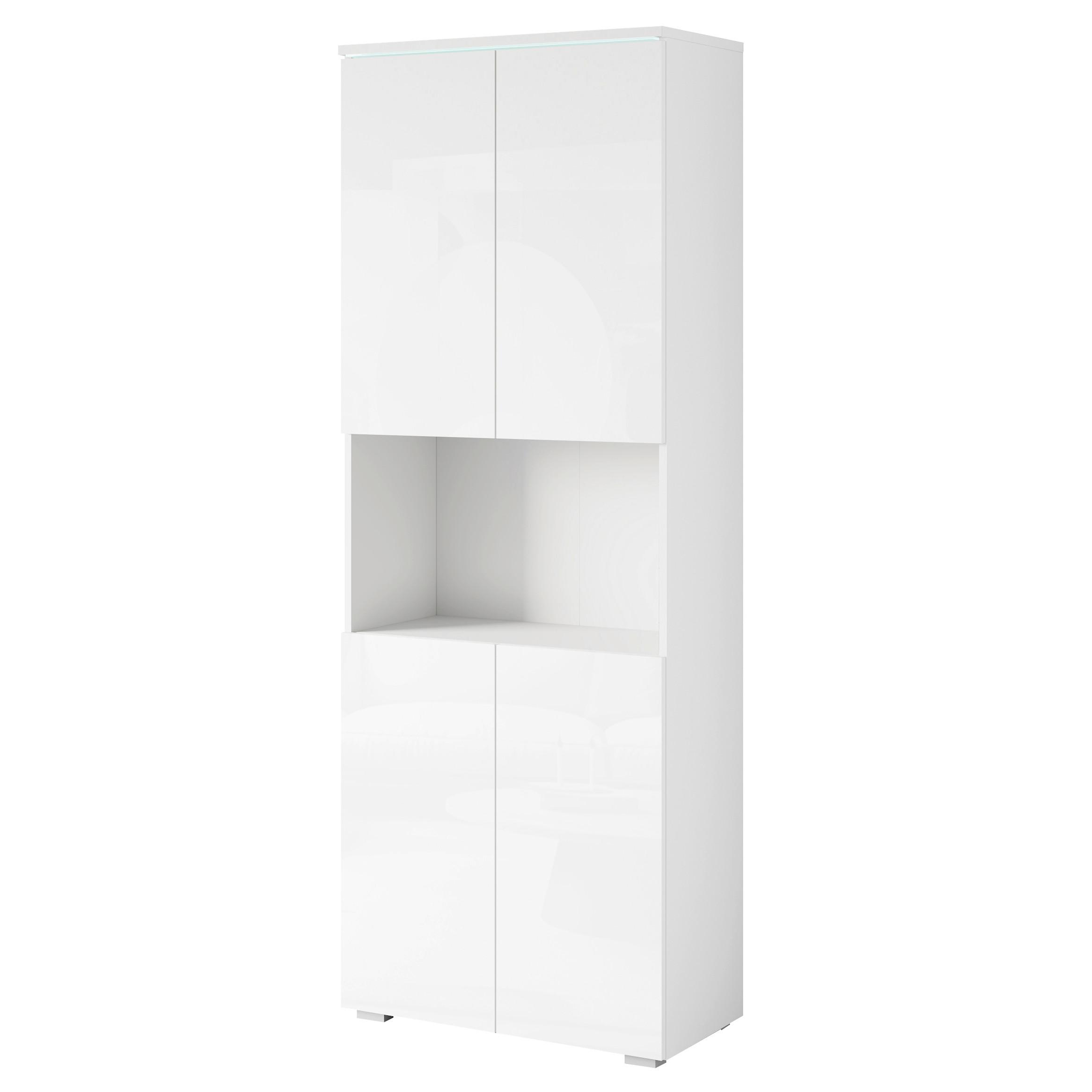 AKTENSCHRANK Vera Weiß/Weiß HG B: 68cm - Weiß Hochglanz/Weiß, Design, Holzwerkstoff (68/181,9/33cm) - Livetastic