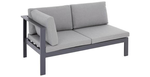 Loungegarnitur 5-Tlg Panama aus Alu und Textil mit Kissen - Schlammfarben/Schwarz, MODERN, Glas/Kunststoff (224/224cm) - Beldano