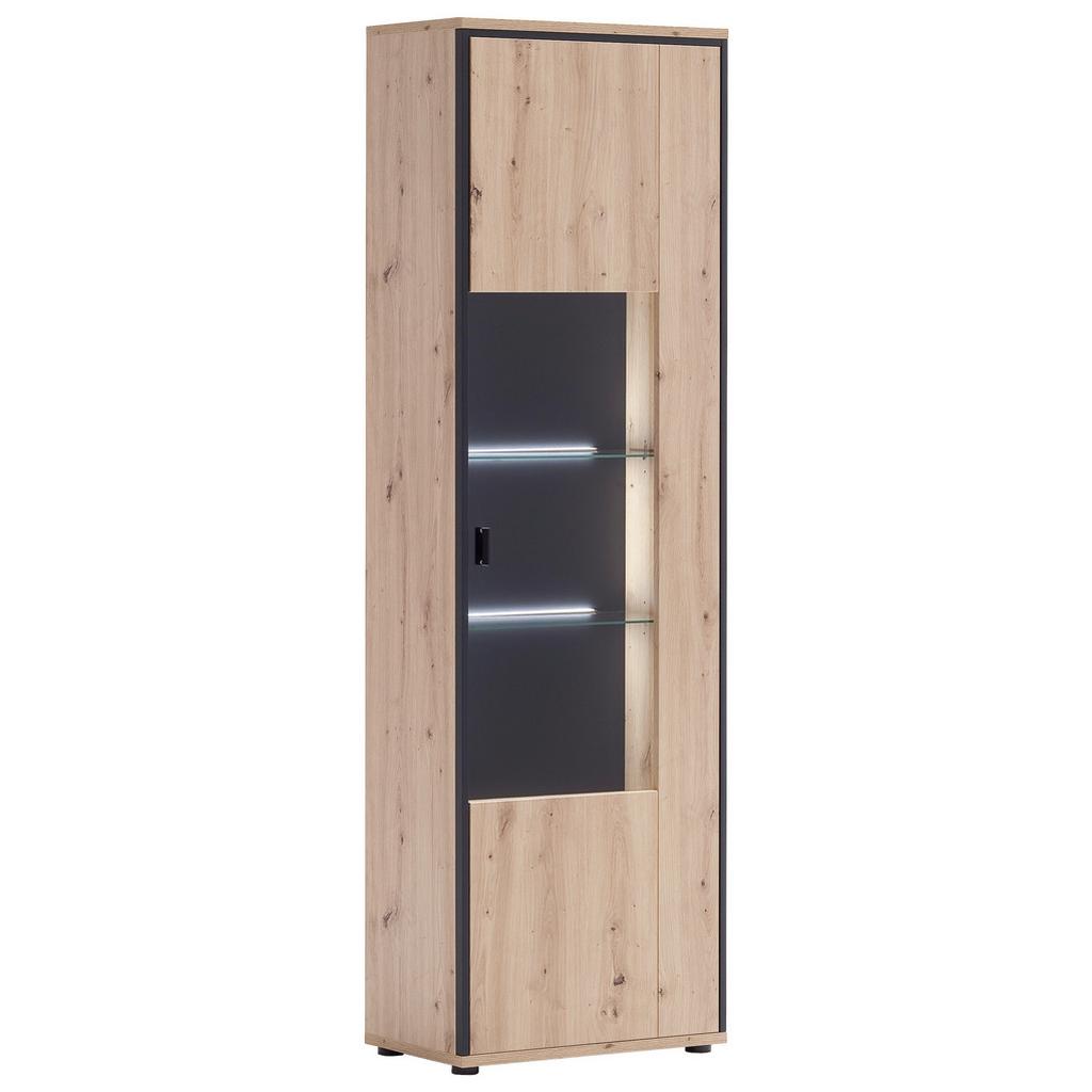 Vitrine Buenos Aires B: 63 cm Anthrazit/Eichefarben