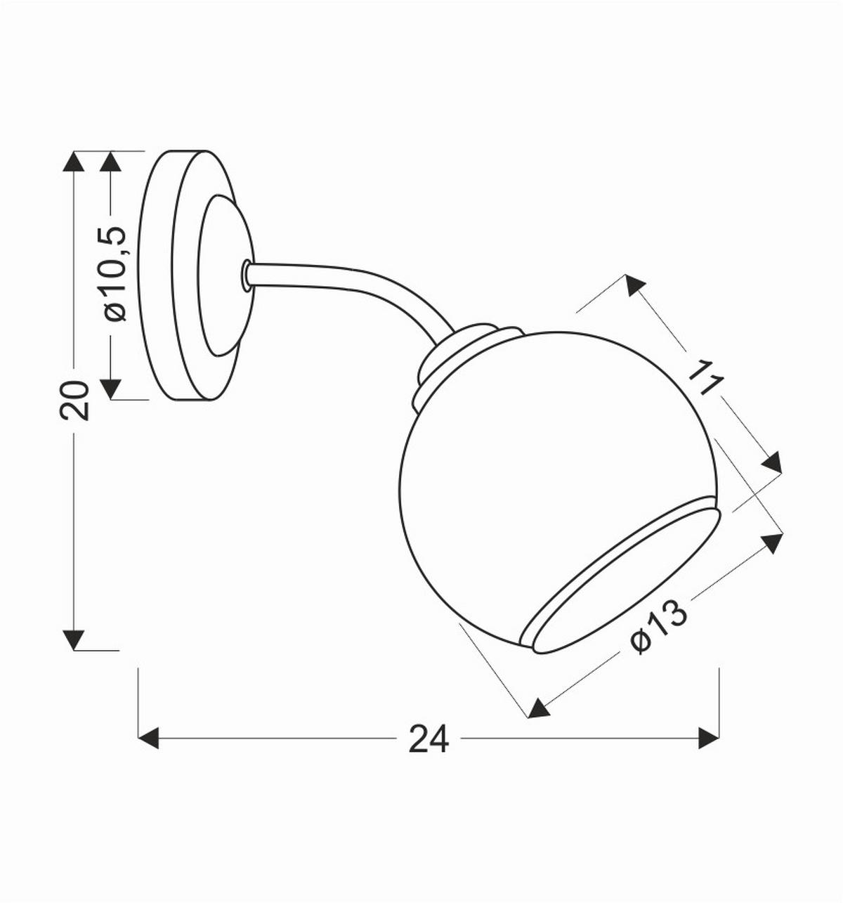 Wandleuchte 21-26545 marinen - Schwarz/Weiß, KONVENTIONELL, Metall (24/13/20cm)