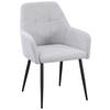 Armlehnstuhl Joe II Leinenoptik Hellgrau - Hellgrau/Schwarz, KONVENTIONELL, Textil/Metall (58/86/61cm)