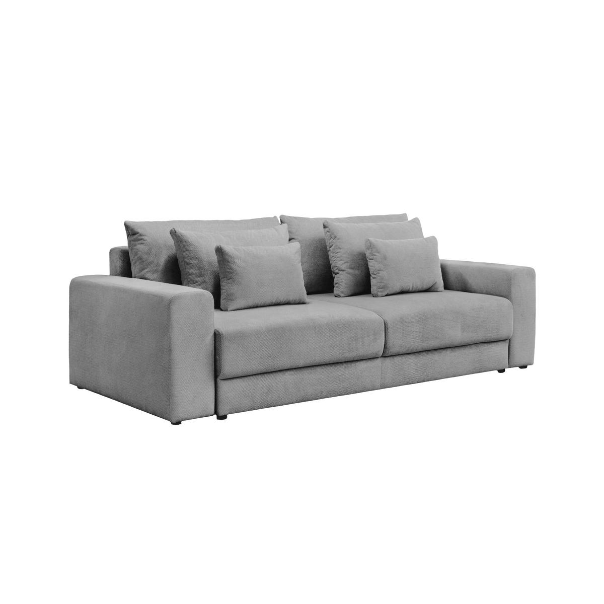 Megasofa Mega Chenille hellgrau, B: 255cm - Hellgrau/Schwarz, Trend, Textil (255/94/126cm) - Luca Bessoni