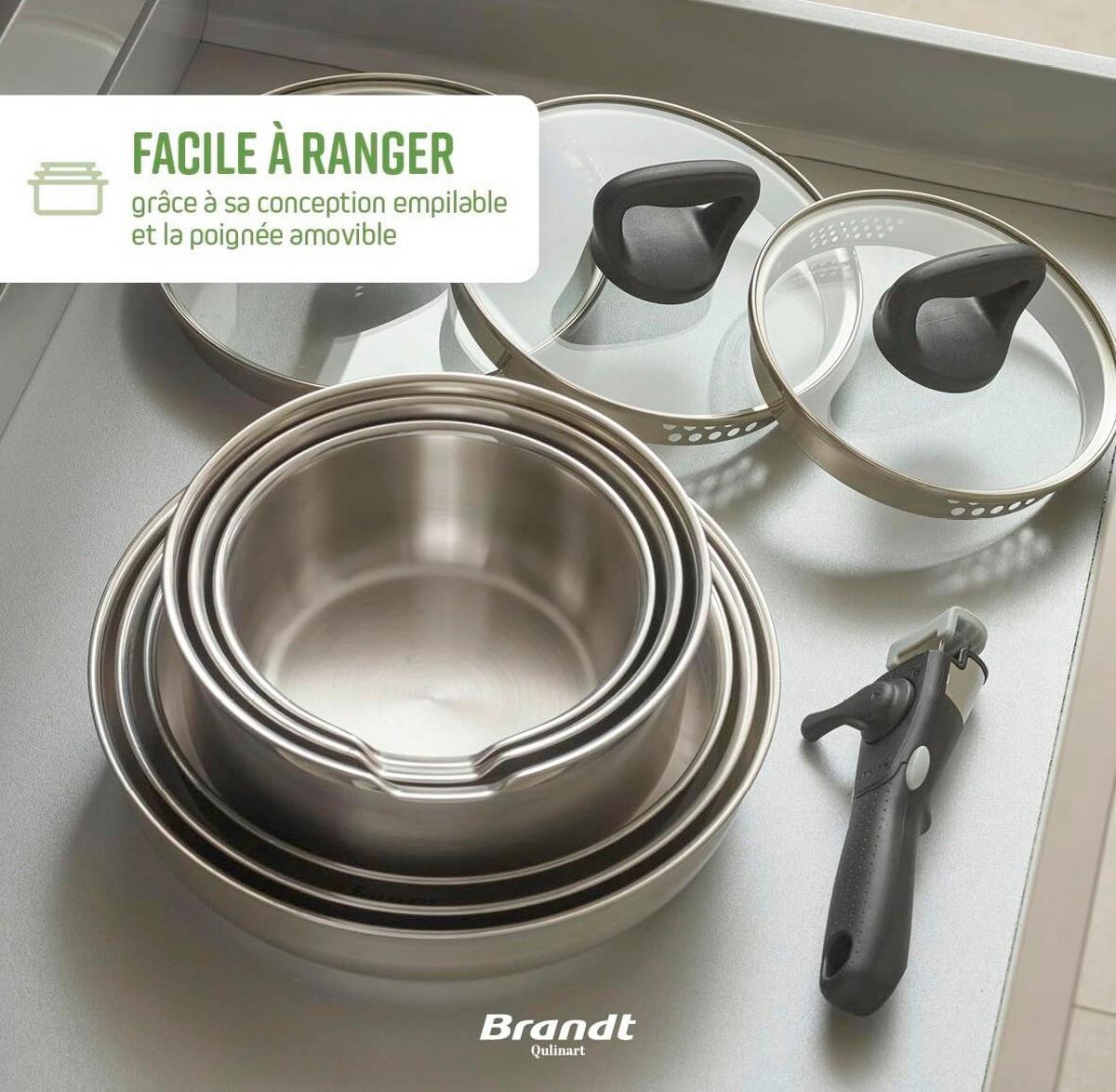 Kochtopfset Qulinart Edelstahl, 10tlg. - Silberfarben, Basics, Metall