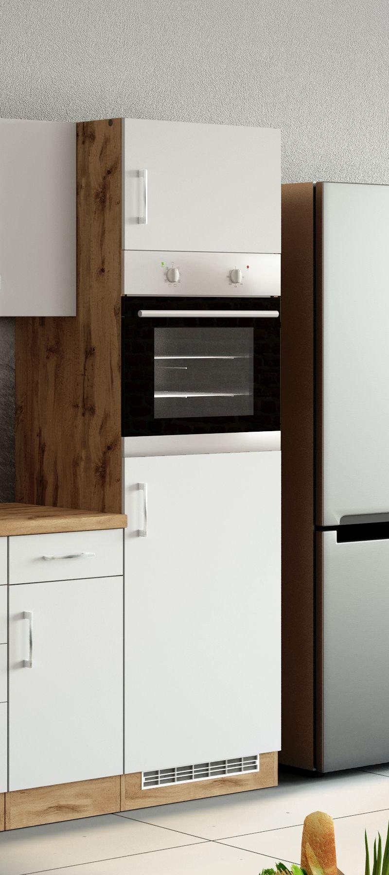 Backofen-/Kühlschrank- Umbauschrank B: 60 cm Weiß - Weiß, MODERN, Holzwerkstoff (60/200/60cm) - Held