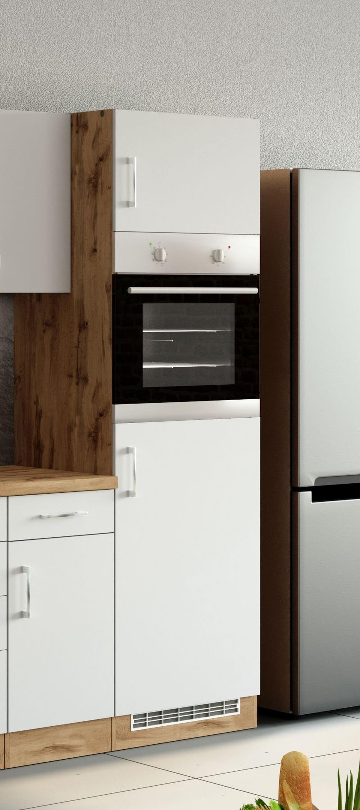 Backofen-/Kühlschrank- Umbauschrank B: 60 cm Weiß - Weiß, MODERN, Holzwerkstoff (60/200/60cm) - Held