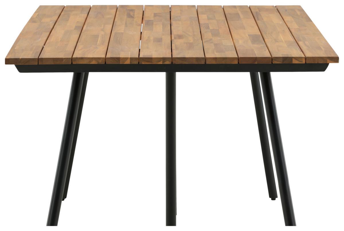 Gartentisch Chan - Schwarz/Teakfarben, KONVENTIONELL, Holz/Metall (200/100/74cm) - Gardenson
