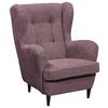 Ohrensessel Oskar Webstoff Aubergine - Aubergine/Schwarz, Basics, Holzwerkstoff/Textil (78/102/98cm) - MID.YOU