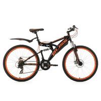 Mountainbike Fully 26 Zoll Bliss 21 Gänge - Schwarz/Orange, Basics, Metall - KS Cycling