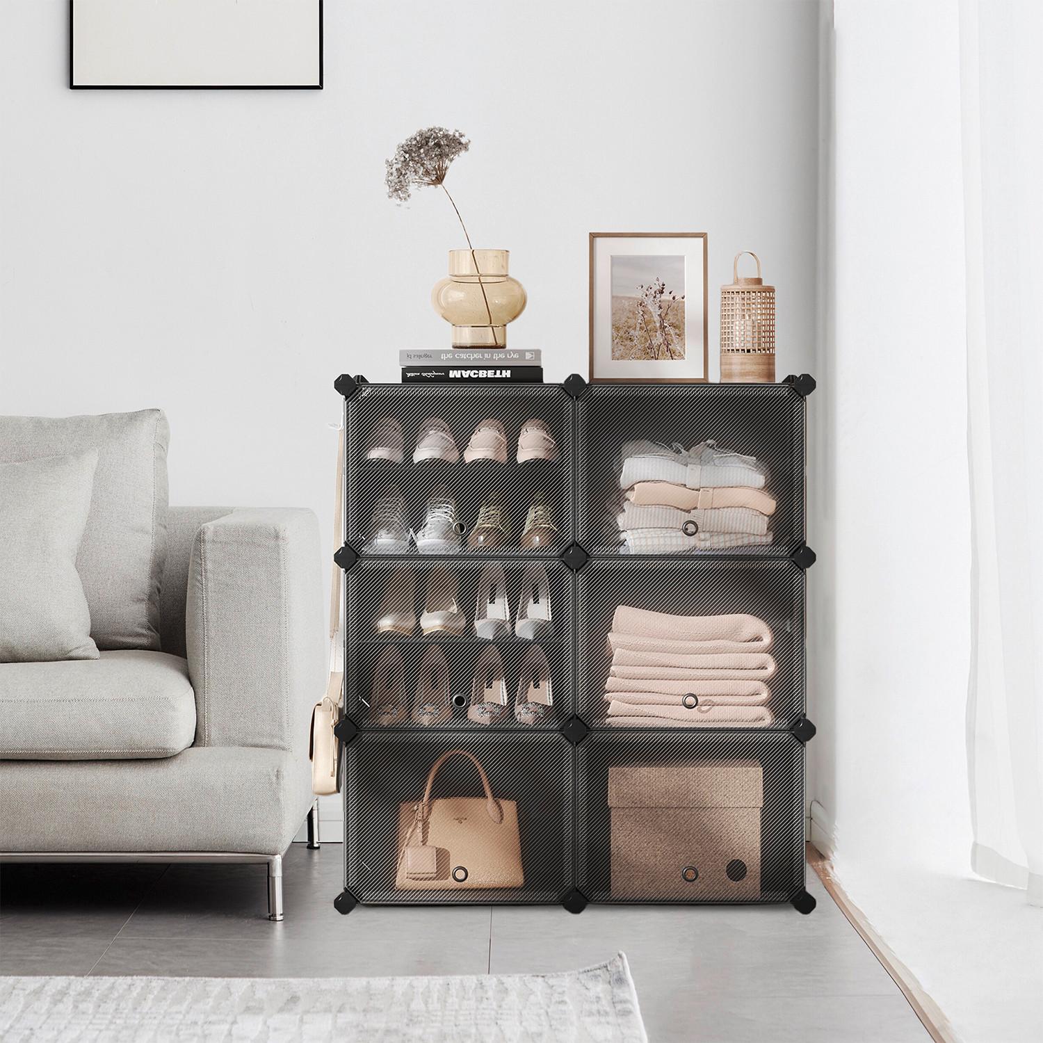 Schuhregal Schwarz, Weiß B: 82 Cm - Schwarz/Weiß, Basics, Kunststoff/Metall (82/92/32cm)