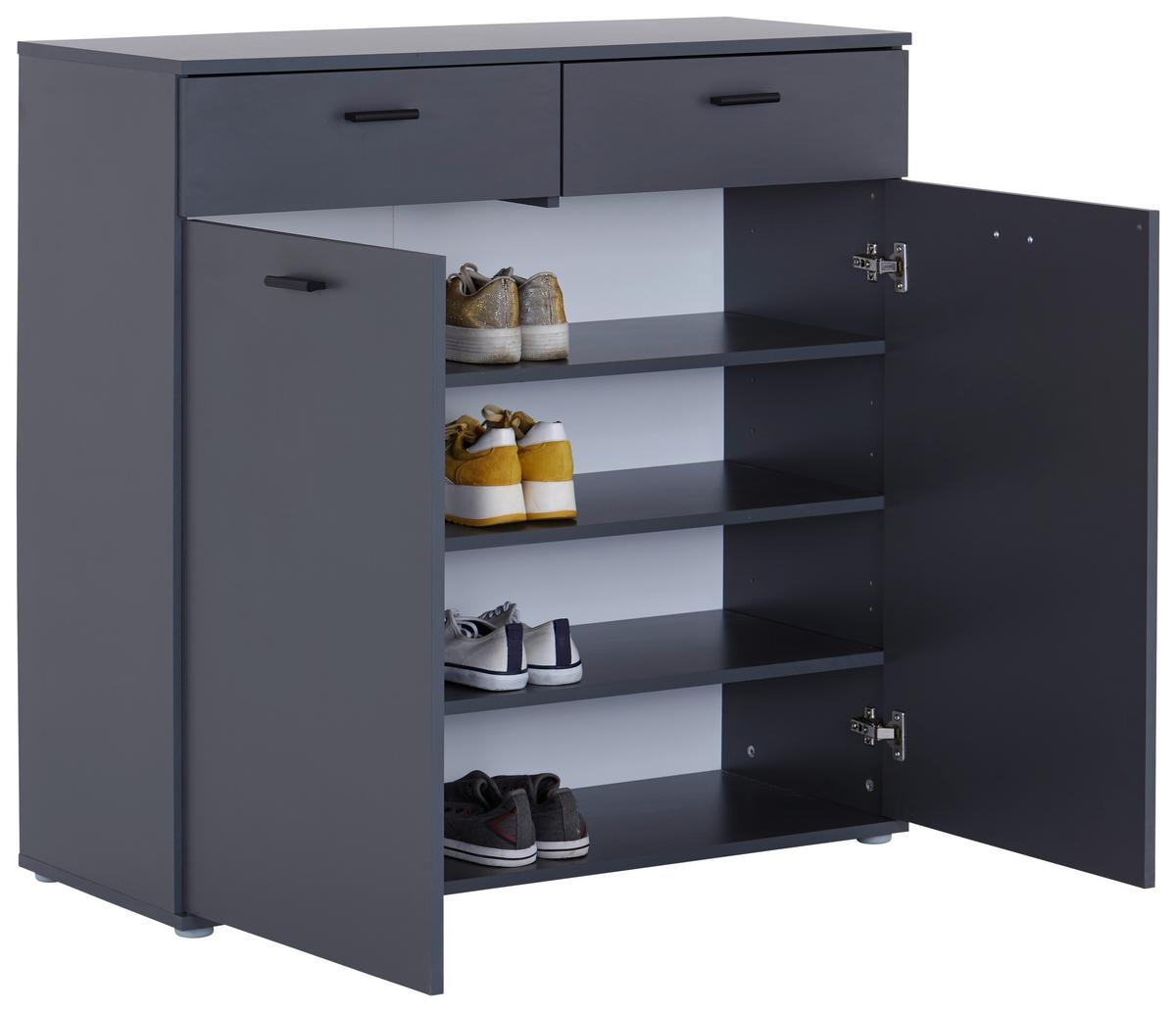 Schuhschrank Daniela Anthrazit 2-Türig B: 100 cm - Anthrazit, MODERN, Holzwerkstoff (100/100/40cm)