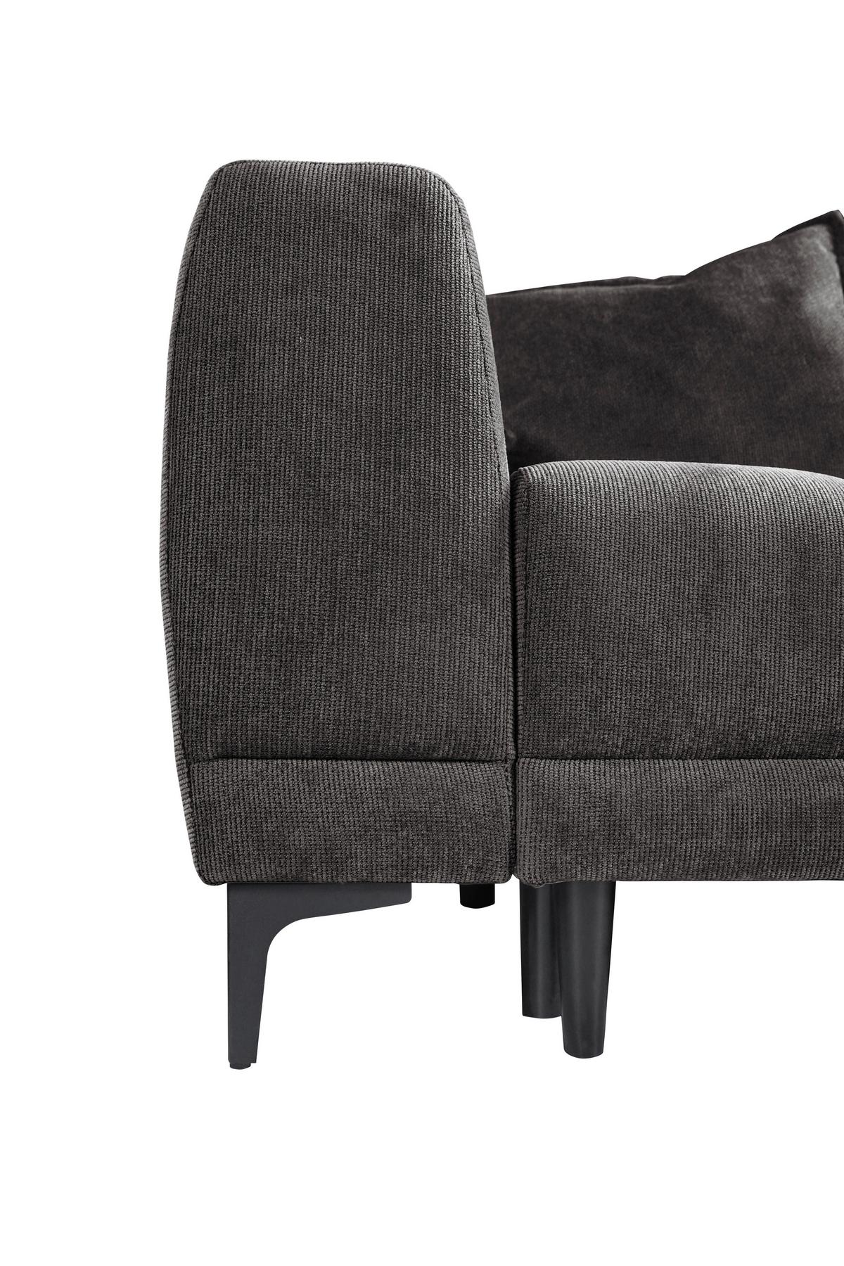 Schlafsofa Weronika, Anthrazit B: 247 Cm - Anthrazit/Schwarz, Design, Holz/Holzwerkstoff (247/94/90cm) - MID.YOU