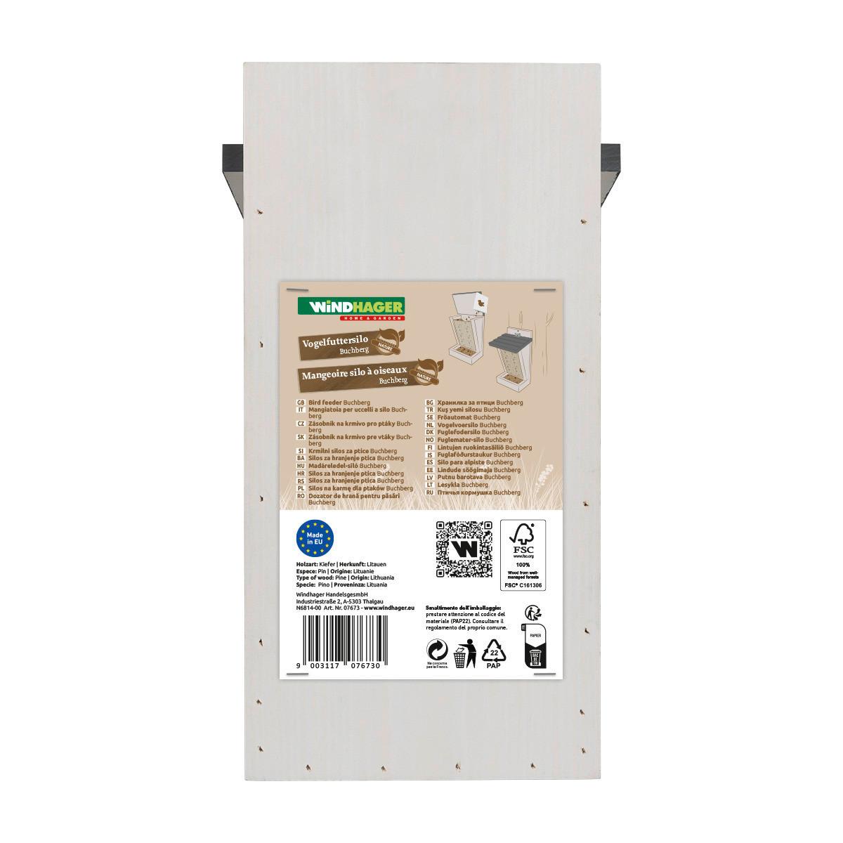 Vogelfutterhaus Buchberg Kiefer - Weiß, Basics, Holz (17/29,5/13,5cm) - Windhager