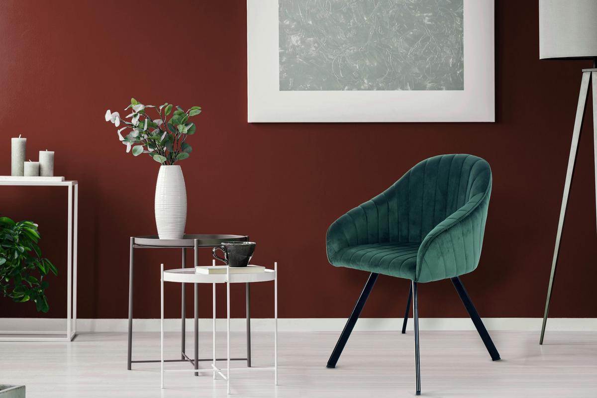 SADA STOLIČIEK S PODRÚČKAMI JODIE 125 - čierna/tmavozelená, Modern, kov/textil (56/86/59cm) - MID.YOU