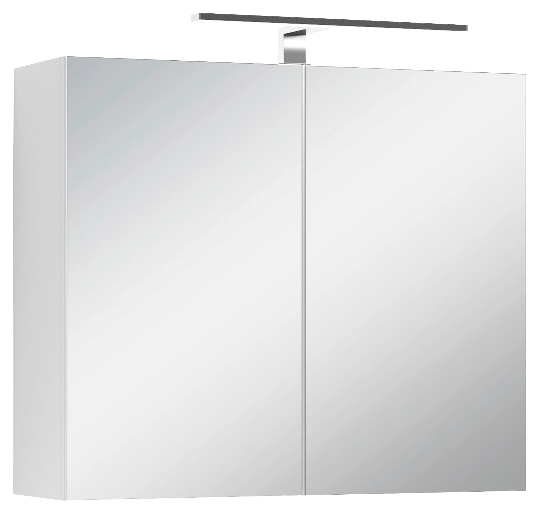 Spiegelschrank Spree mit Led 2-Türig 70x60x20 cm - Weiß, MODERN, Glas/Holzwerkstoff (70/60/20cm) - MID.YOU
