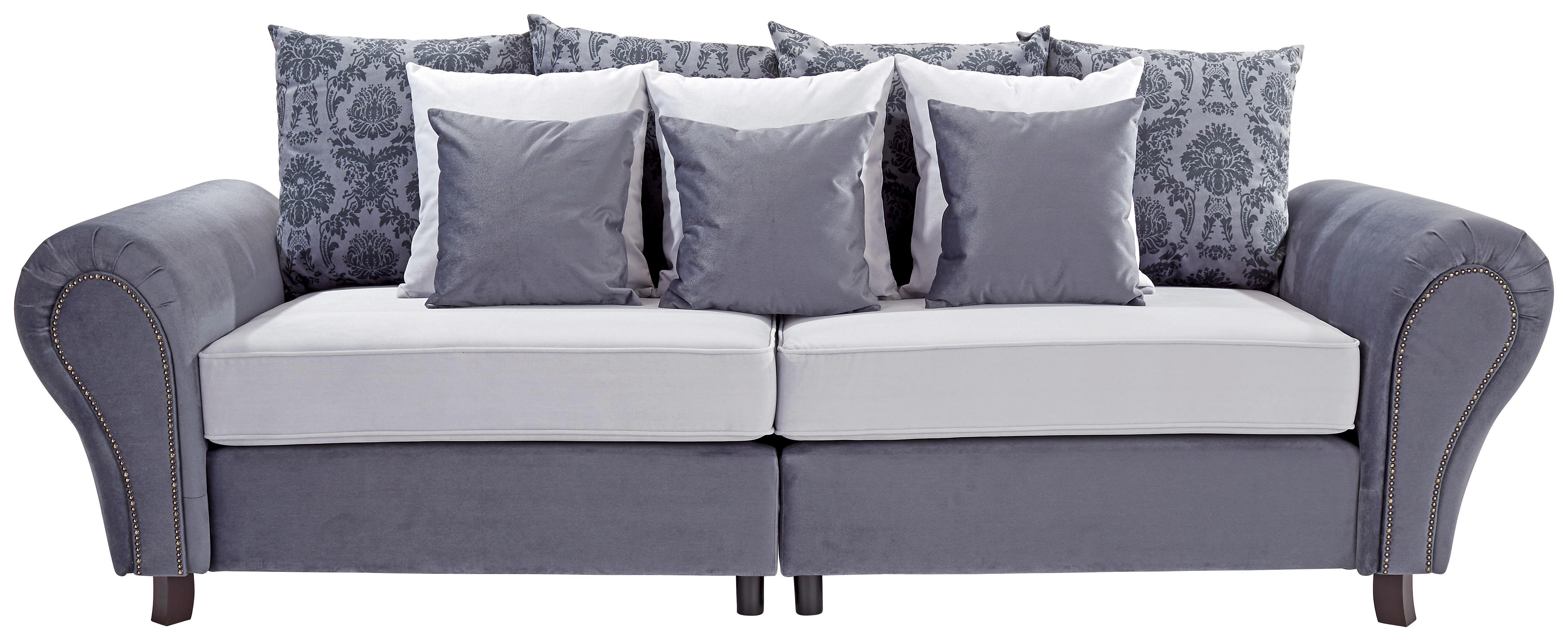 Bigsofa Living - Wengefarben/Hellgrau, ROMANTIK / LANDHAUS, Holz/Textil (265/82-102/108cm) - James Wood