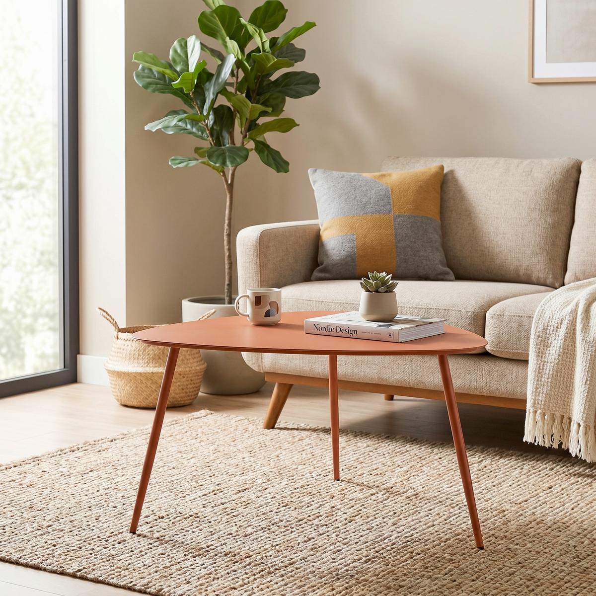 Konferenčný stolík FINE oranžová, výška 45,5cm - oranžová, Modern, kov (57,5/56/45,5cm) - Mömax
