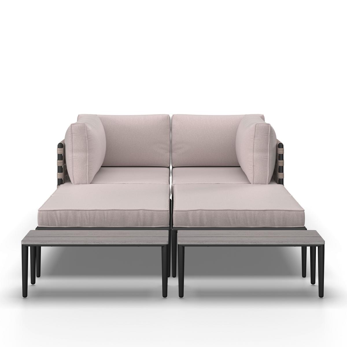 TERASOVÁ SEDACIA SÚPRAVA ENJA - čierna/sivá, Modern, kov/textil (104/60/70cm) - Bessagi Garden