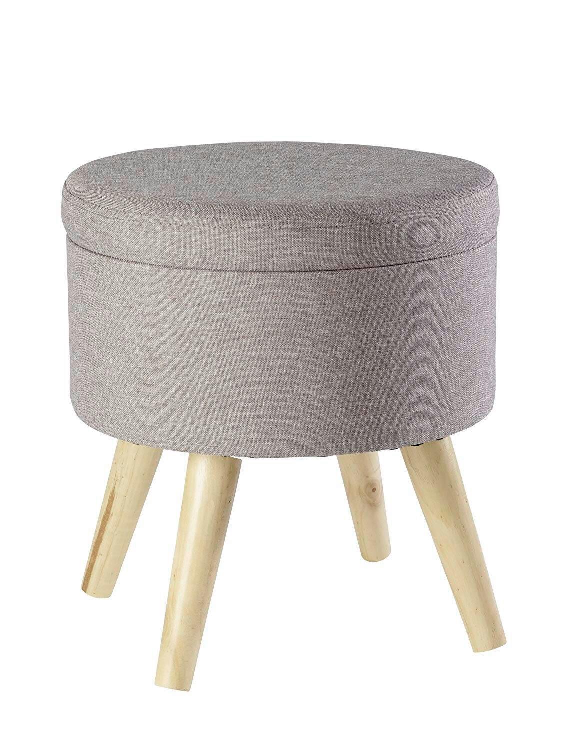 Hocker Max Grau Sitz Gepolstert H: 36 cm