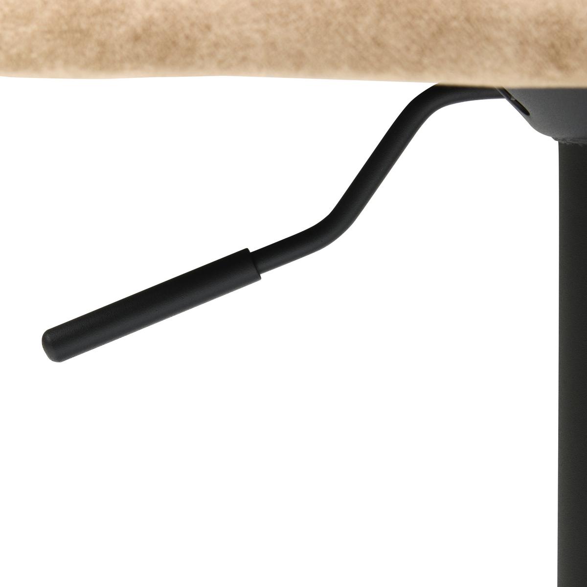 Barhocker Höhenverstellbar Mit Lehne Weda Webstoff Beige - Beige/Schwarz, KONVENTIONELL, Textil/Metall (50/90-111/51cm) - MID.YOU