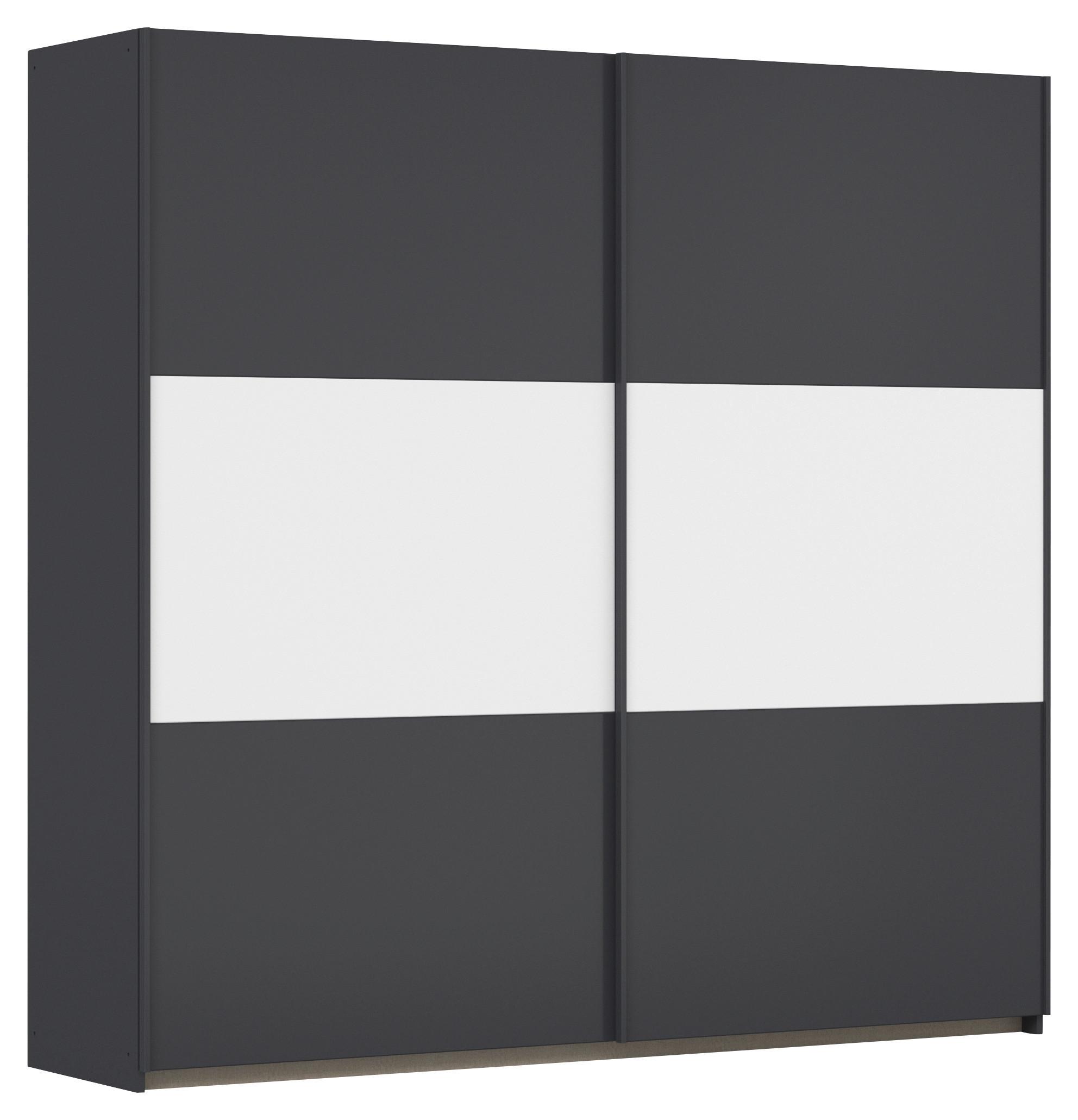 Schwebetürenschrank Neo Grau Weiß B: 218 cm - Alufarben/Weiß, MODERN, Holzwerkstoff (218/210/59cm) - Rauch Möbel