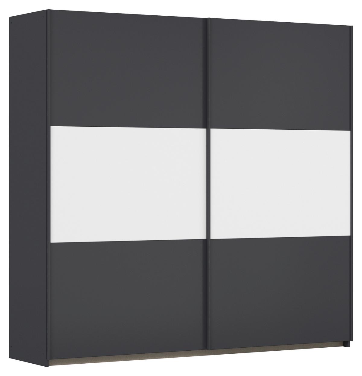 Schwebetürenschrank Neo Grau Weiß B: 218 Cm - Alufarben/Weiß, MODERN, Holzwerkstoff (218/210/59cm) - Rauch Möbel