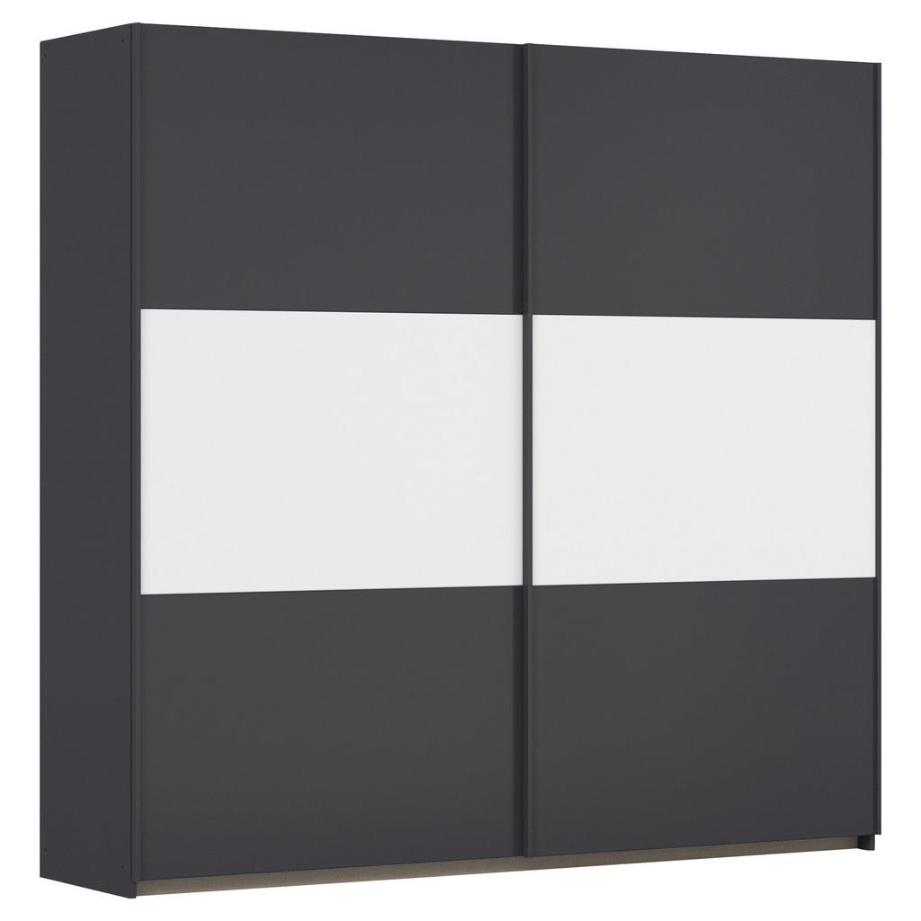 Schwebetürenschrank Neo Grau Weiß B: 218 Cm