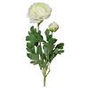 Kunstpflanze Ranunkel Creme L: 40 cm, Elisa - Creme/Grün, Basics, Kunststoff/Textil (40cm)