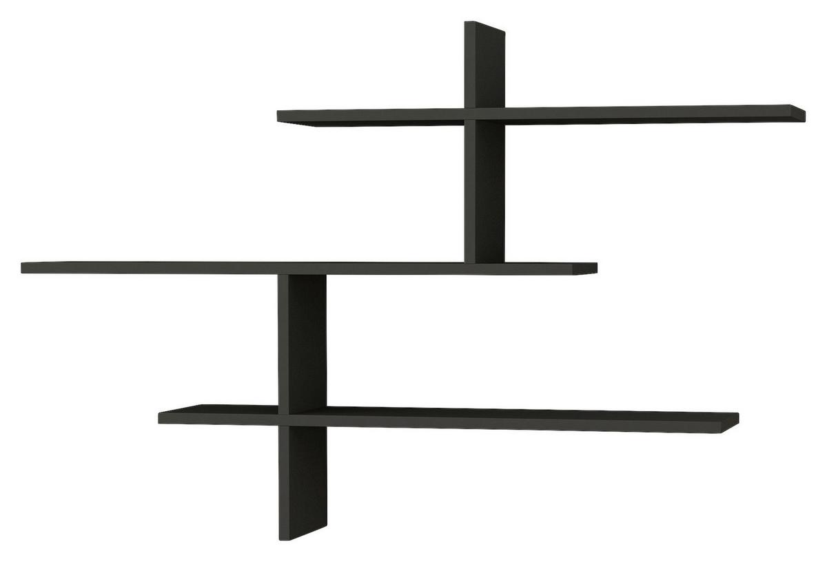 Wandregal Leo Regal - Anthrazit, Design, Holzwerkstoff (123/81/22cm) - Livetastic
