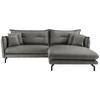 Ecksofa Lava Grau S: 255x180cm - Schwarz/Grau, MODERN, Textil (255/180cm) - Livetastic