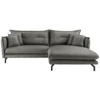 Ecksofa Lava Grau S: 255x180cm - Schwarz/Grau, MODERN, Textil (255/180cm) - Livetastic