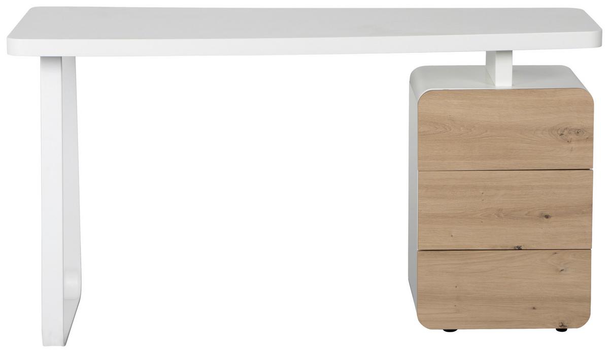 Schreibtisch Havanna - Eichefarben/Weiß, LIFESTYLE, Holzwerkstoff/Metall (140/75/60cm) - MID.YOU