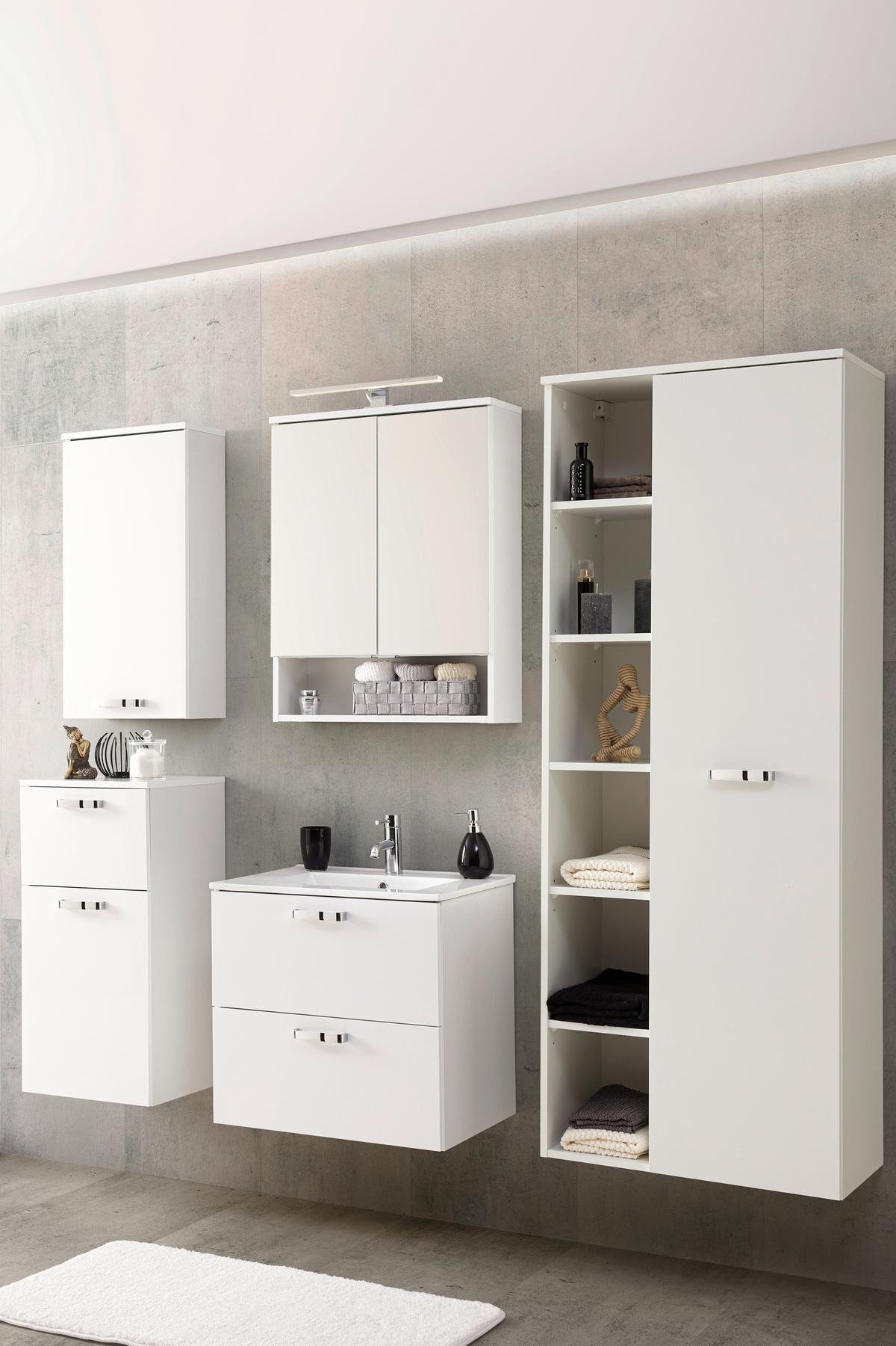 Badezimmer Fresh Weiß B: 166 cm - Weiß, KONVENTIONELL, Holzwerkstoff (166/168,5/47cm) - Ondega