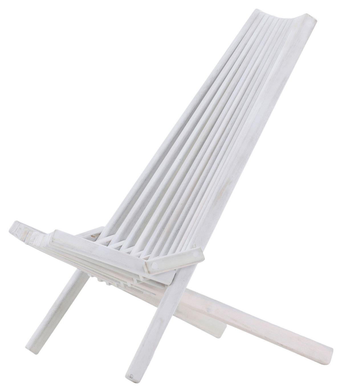 Strandsessel Wetterfest Asta Holz - Weiß, KONVENTIONELL, Holz (57/79/73cm) - Gardenson