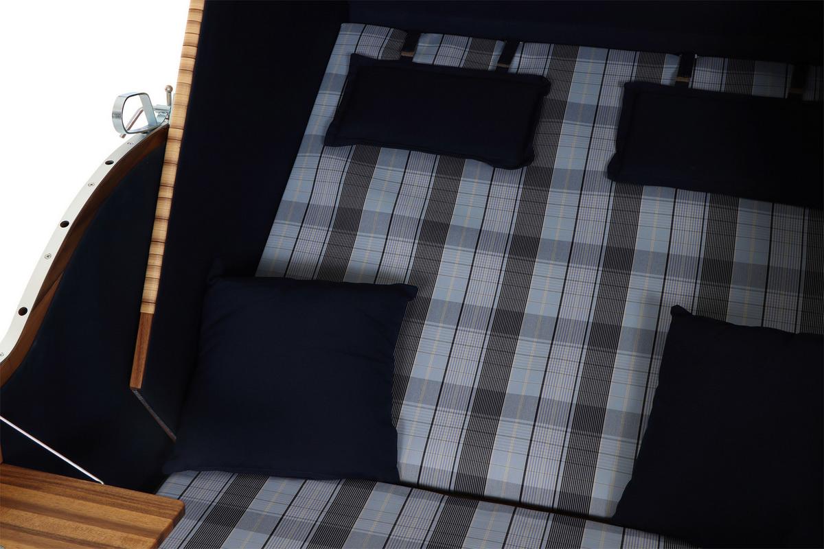Strandkorb Ostsee L88696 2-Sitzer, Blau - Blau, KONVENTIONELL, Holz/Kunststoff (120/80/165cm) - Siena Garden
