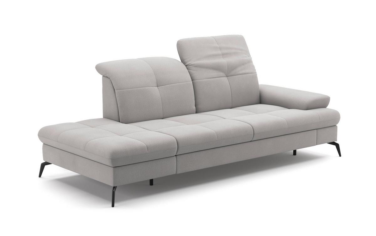 Récamiere Amica E, Silberfarben B: 231cm - Silberfarben/Schwarz, KONVENTIONELL, Textil (231/90/122cm) - Sit & More