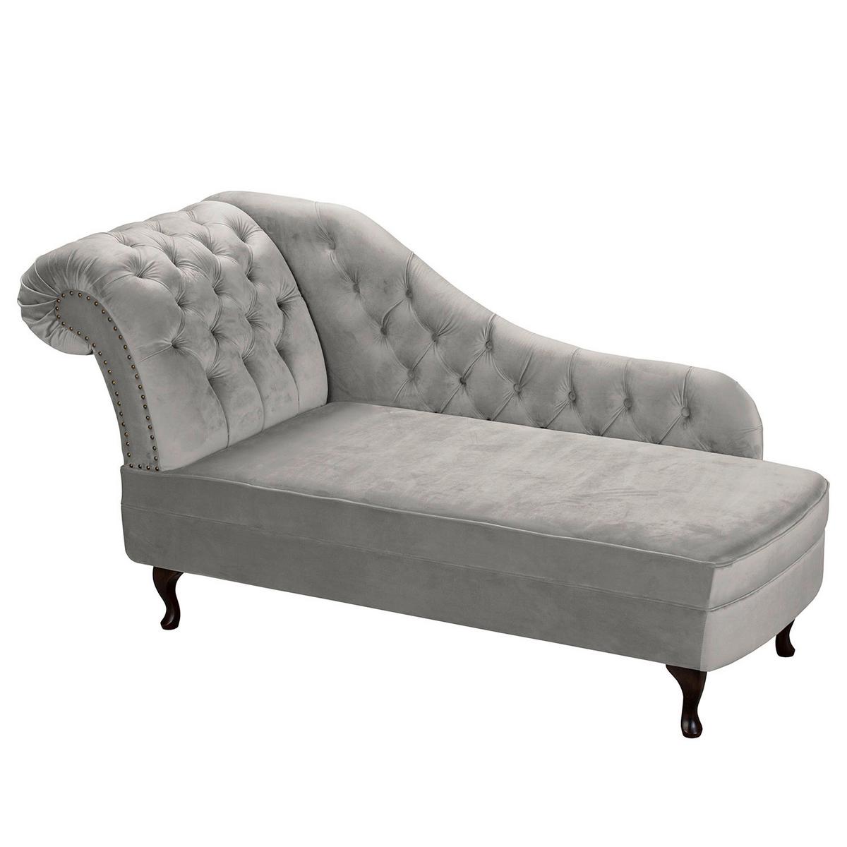 Récamiere Pako Grau B: 185cm - Braun/Grau, Design, Textil (185/93/75cm) - Livetastic