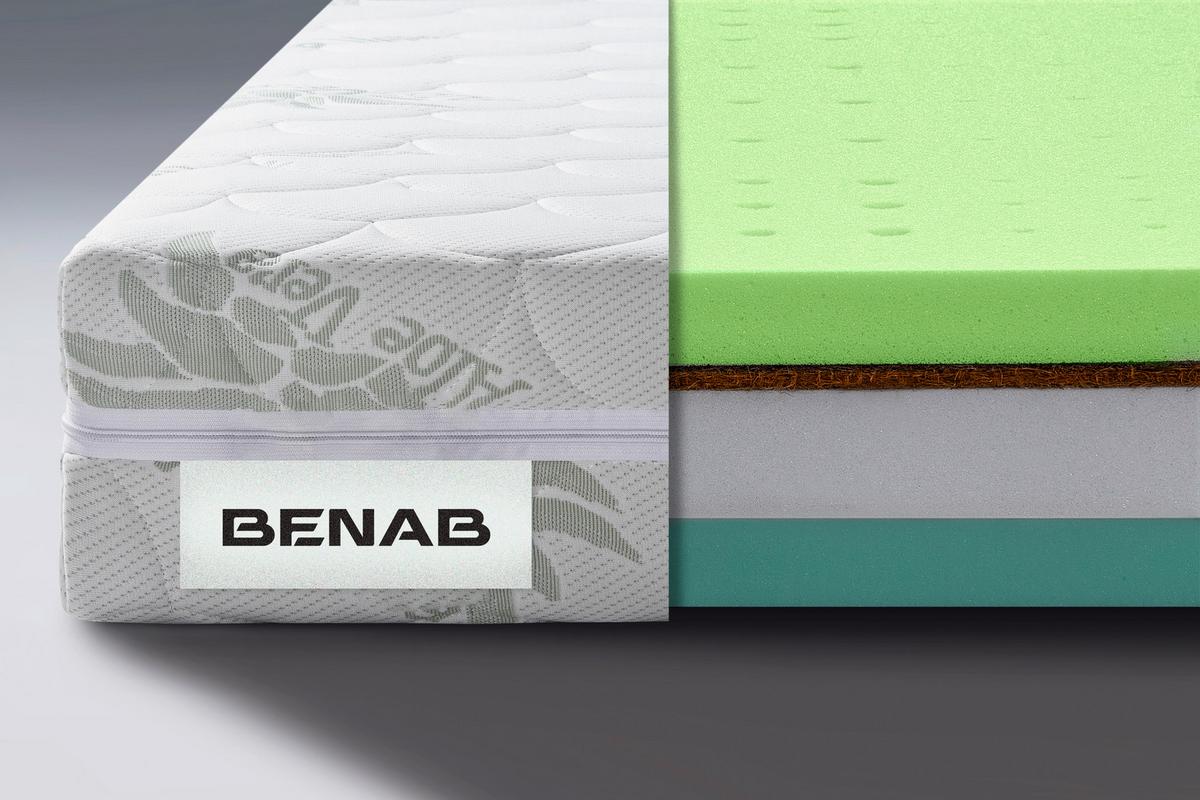 Obojstranný matrac Flora BIO H3/ H4, V: 16cm - biela/zelená, Lifestyle, textil (80/200cm) - Benab
