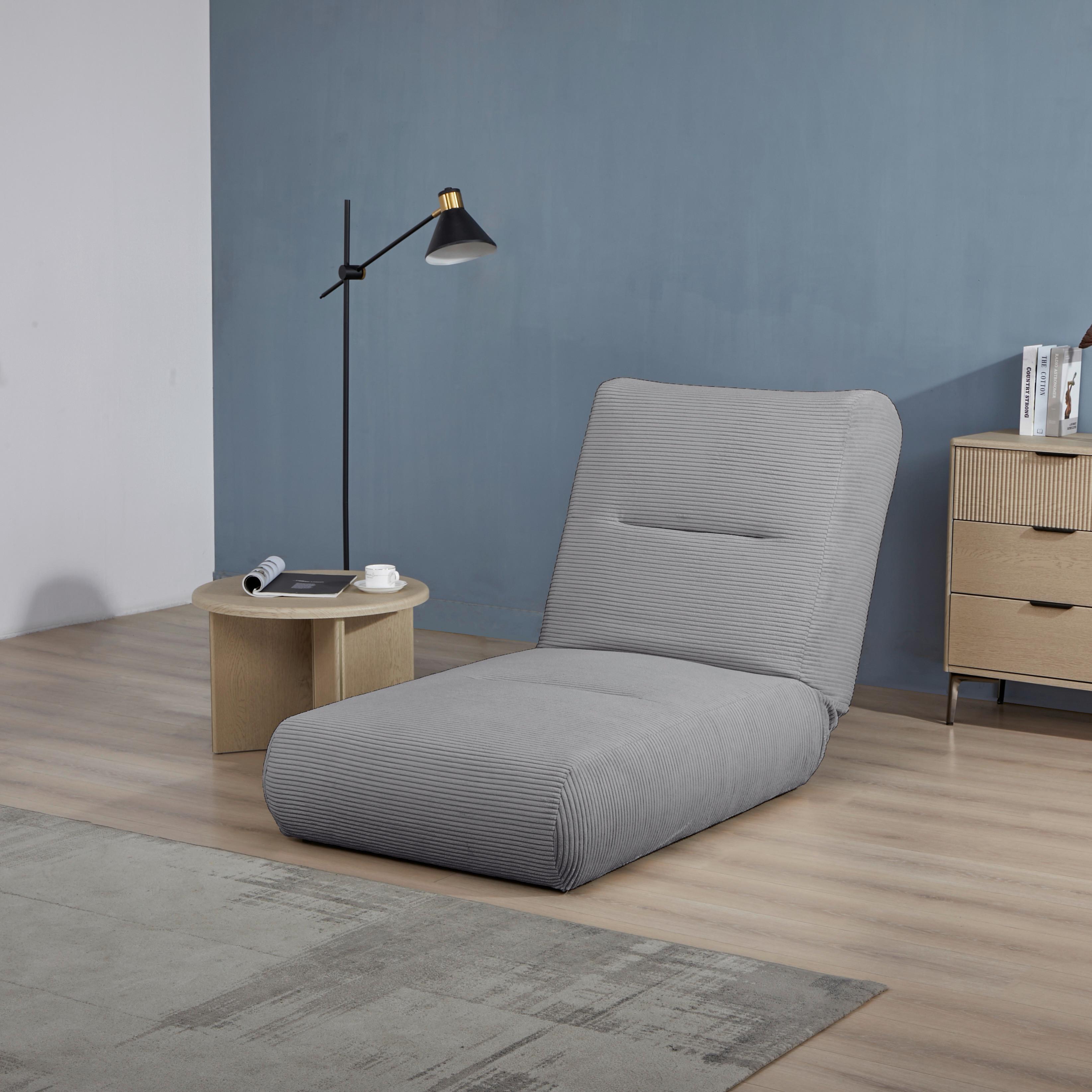 Schlafsessel Luna Grau B: 80 cm - Grau, Design, Textil (81/88/160cm) - Livetastic