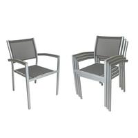 GARTENSTUHL-SET GRACE - Silberfarben/Grau, Basics, Kunststoff/Textil (60/86/55cm) - Gardenson