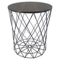Beistelltisch Tom 2 Eiche Dekor - Schwarz/Naturfarben, MODERN, Holzwerkstoff/Metall (39,5/39,5/40cm)