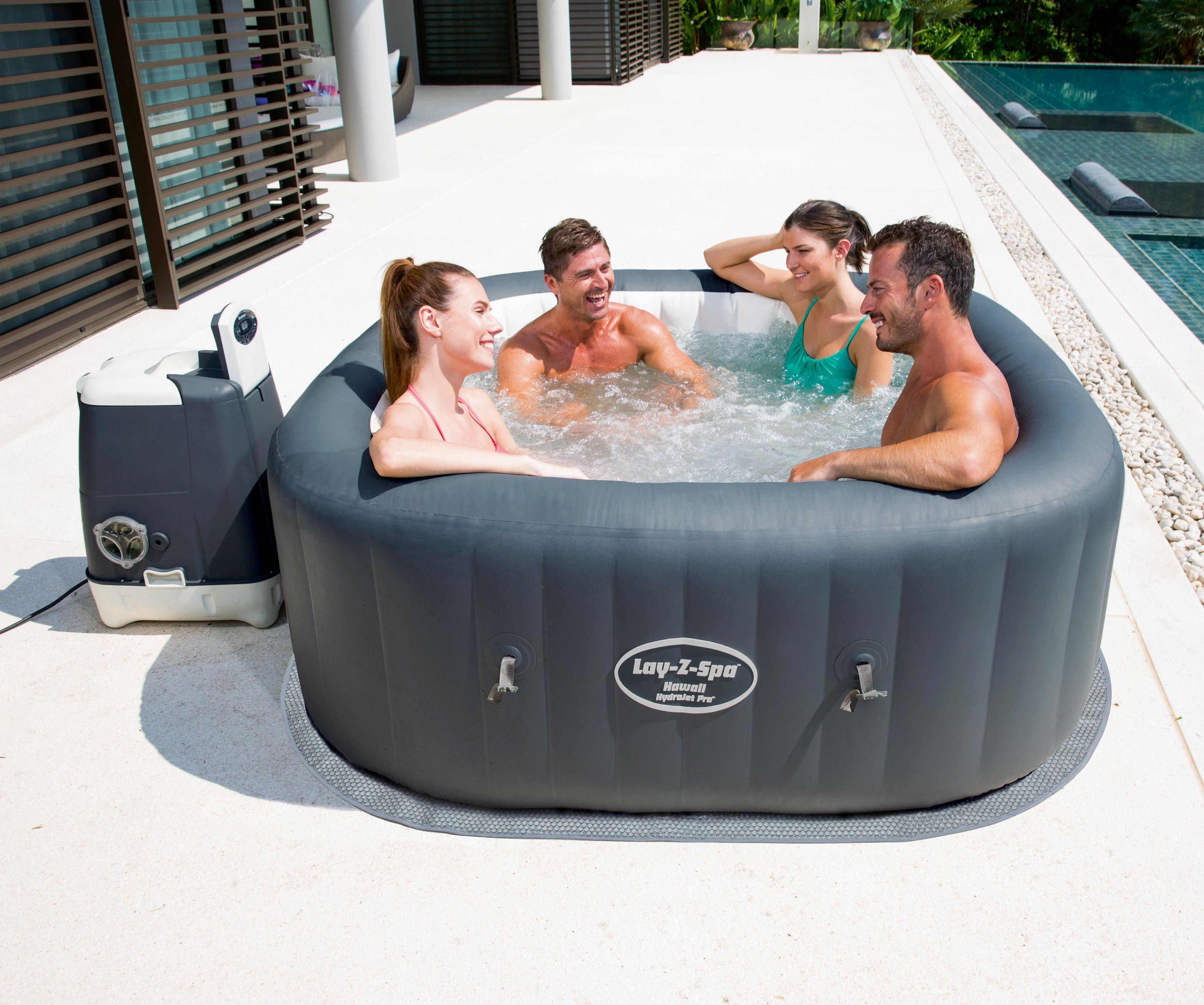 Whirlpool Aufblasbar Lay-Z-Spa Hawaii Hydrojet 180x180x71 cm - Dunkelgrau, Kunststoff (180/180/71cm) - Bestway