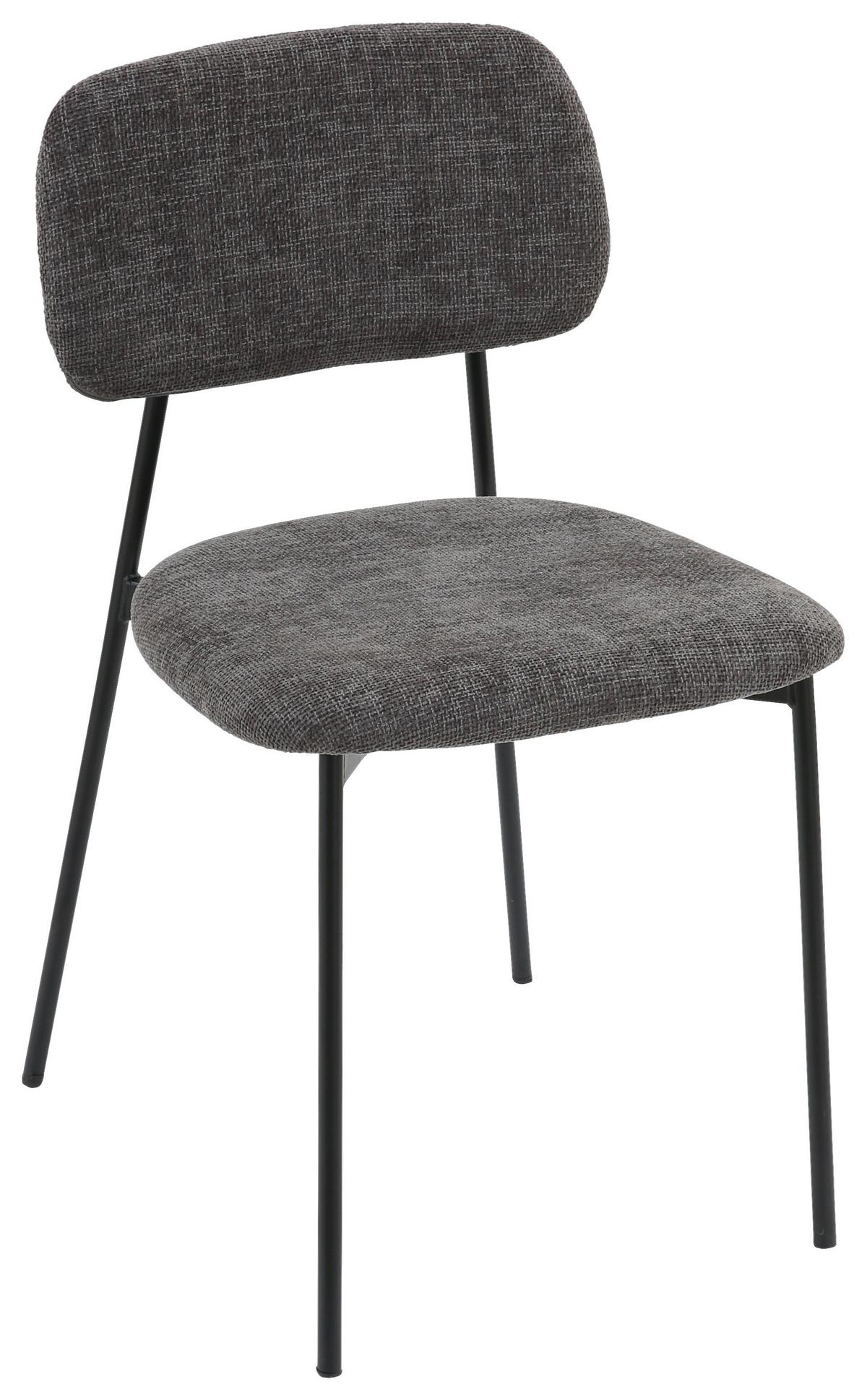 Židle Lara, sivá - šedá/černá, Moderní, kov/textil (44/78,5/49cm) - Mömax