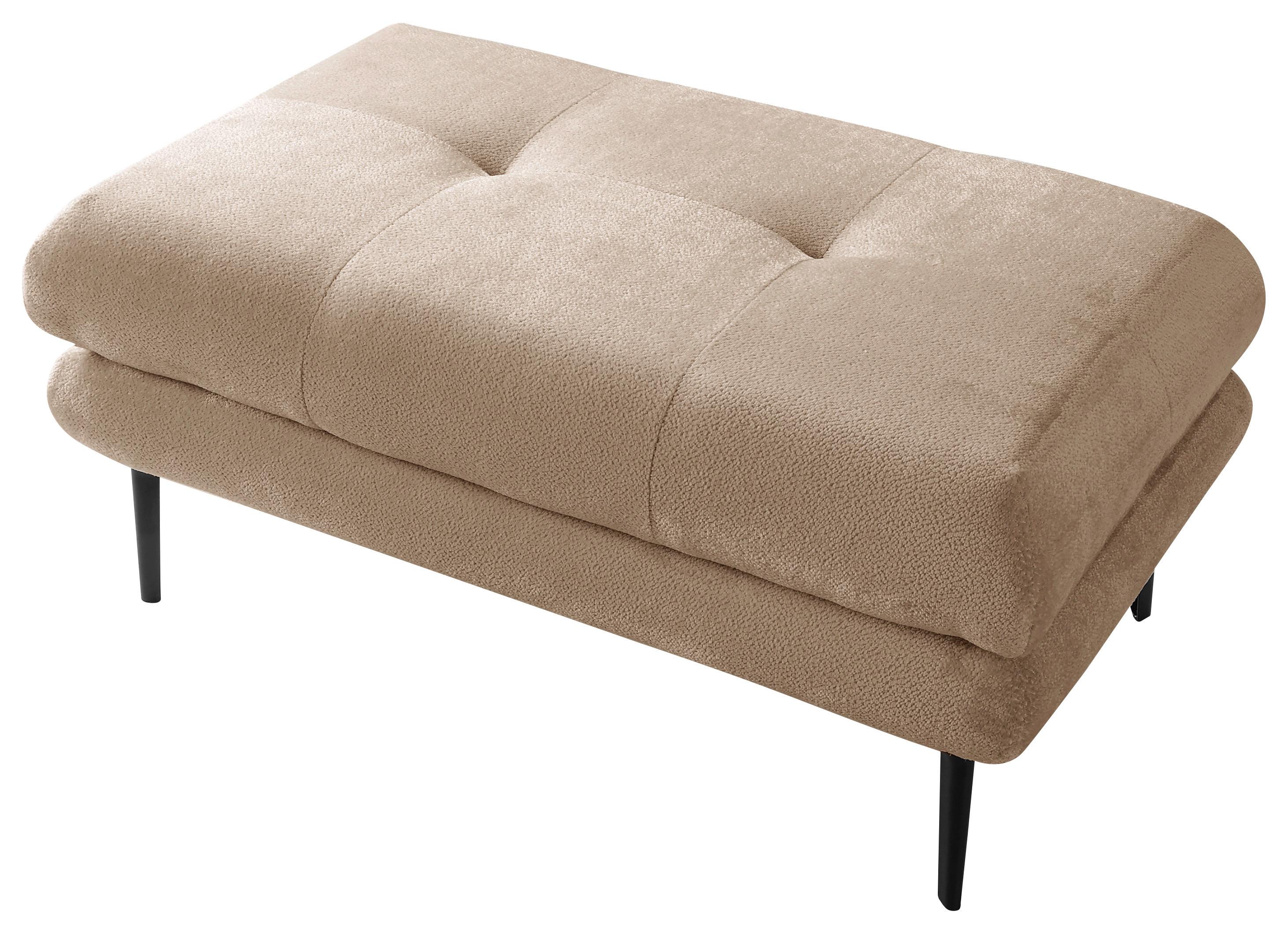 Hocker Ankona Beige/Schwarz, 80 cm - Beige/Schwarz, Design, Textil (80/48/80cm) - MID.YOU