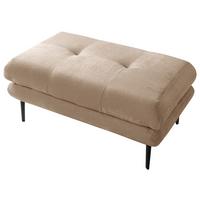 Hocker Ankona Beige/schwarz, 80 Cm - Beige/Schwarz, Design, Textil (80/48/80cm) - MID.YOU