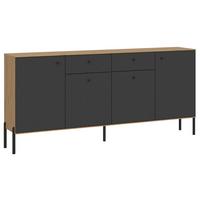 Sideboard Nurisa Anthrazit B: 180 cm - Anthrazit/Schwarz, Trend, Holzwerkstoff (183,5/86/40cm) - MID.YOU