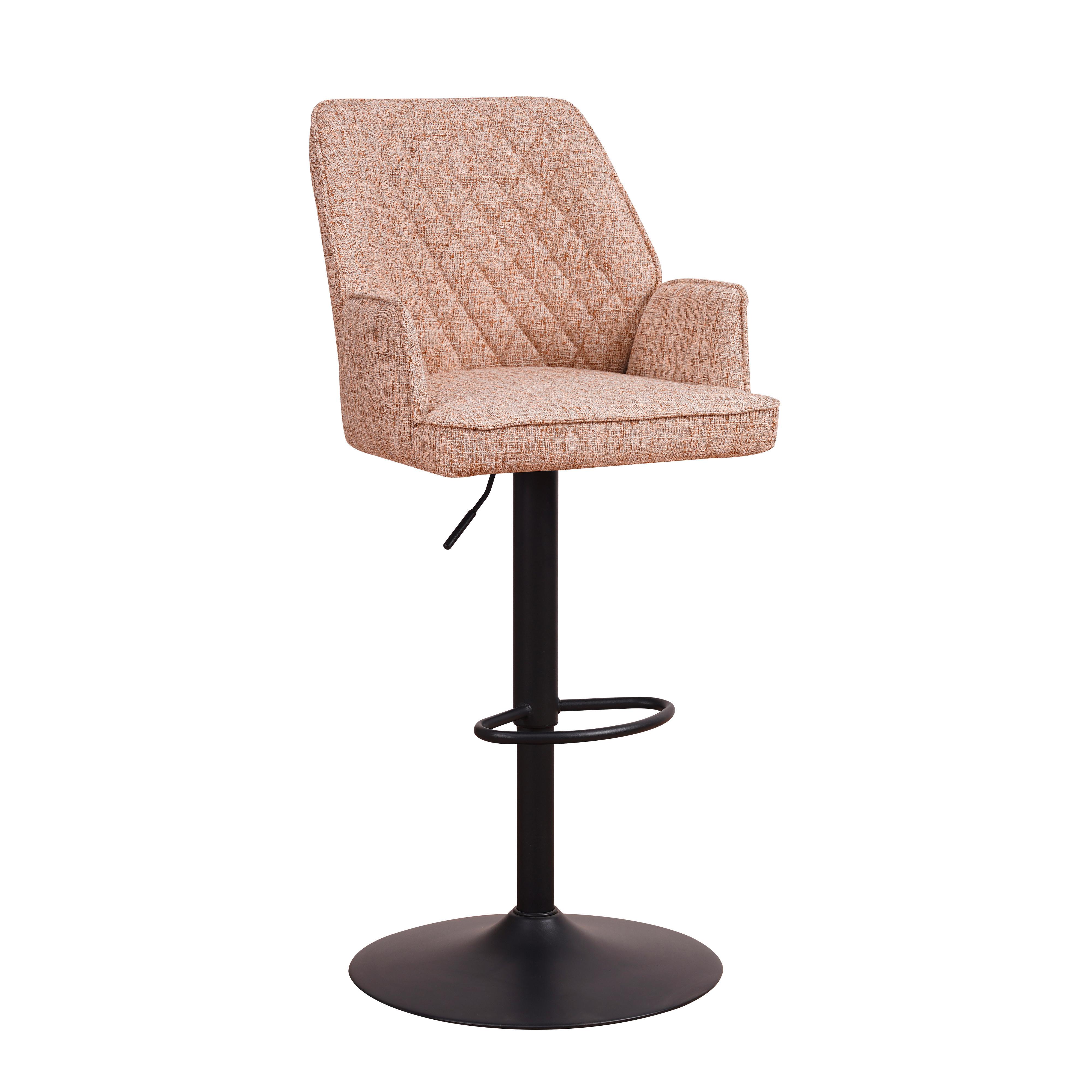 Barthocker-Set Donny Weiß B: 54 cm - Schwarz/Weiß, MODERN, Textil/Metall (54/100/58cm) - MID.YOU