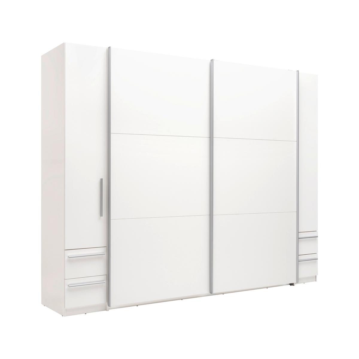 SKRIŇA S POS. DVER. – HOR.VED BORDO - biela/strieborná, Konventionell, kompozitné drevo/plast (270/210/58cm)
