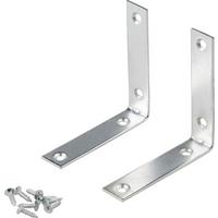 Winkelverbinder-Set 2-Tlg. 10x19x10 mm, Stahl Verzinkt - Silberfarben, KONVENTIONELL, Metall (10/19/10cm)